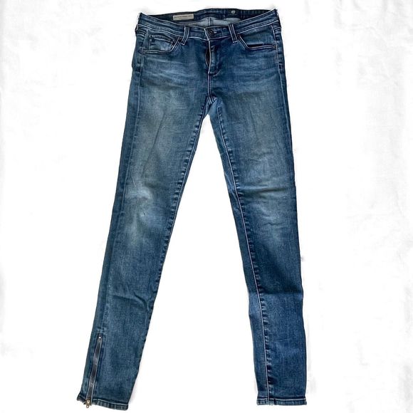 AG Adriano Goldschmied The Zip-Up Legging Skinny Ankle Mid Wash Jeans Sz 26 R - Picture 2 of 8